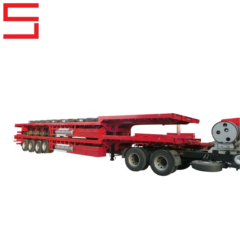 SINO AUTO 6 Axles 110 Tons 19m Drop Deck Semi Trailer Steel 2 3 4 5 Axles Lowboy Truck Trailers Remote Control Truck Trailer