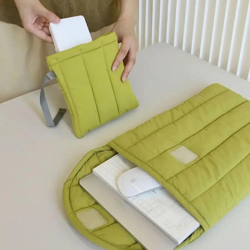 13/ 14/ 15 Inch Fluffy Puffer Laptop Case Notebook Carry Bag For Notebook Puffy Laptop Sleeve For Women Men