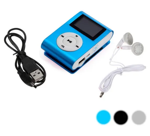 
high quality Mini cool Clip usb OEM Metal sports Lcd screen MP3 music player support mobile free song download with usb port 