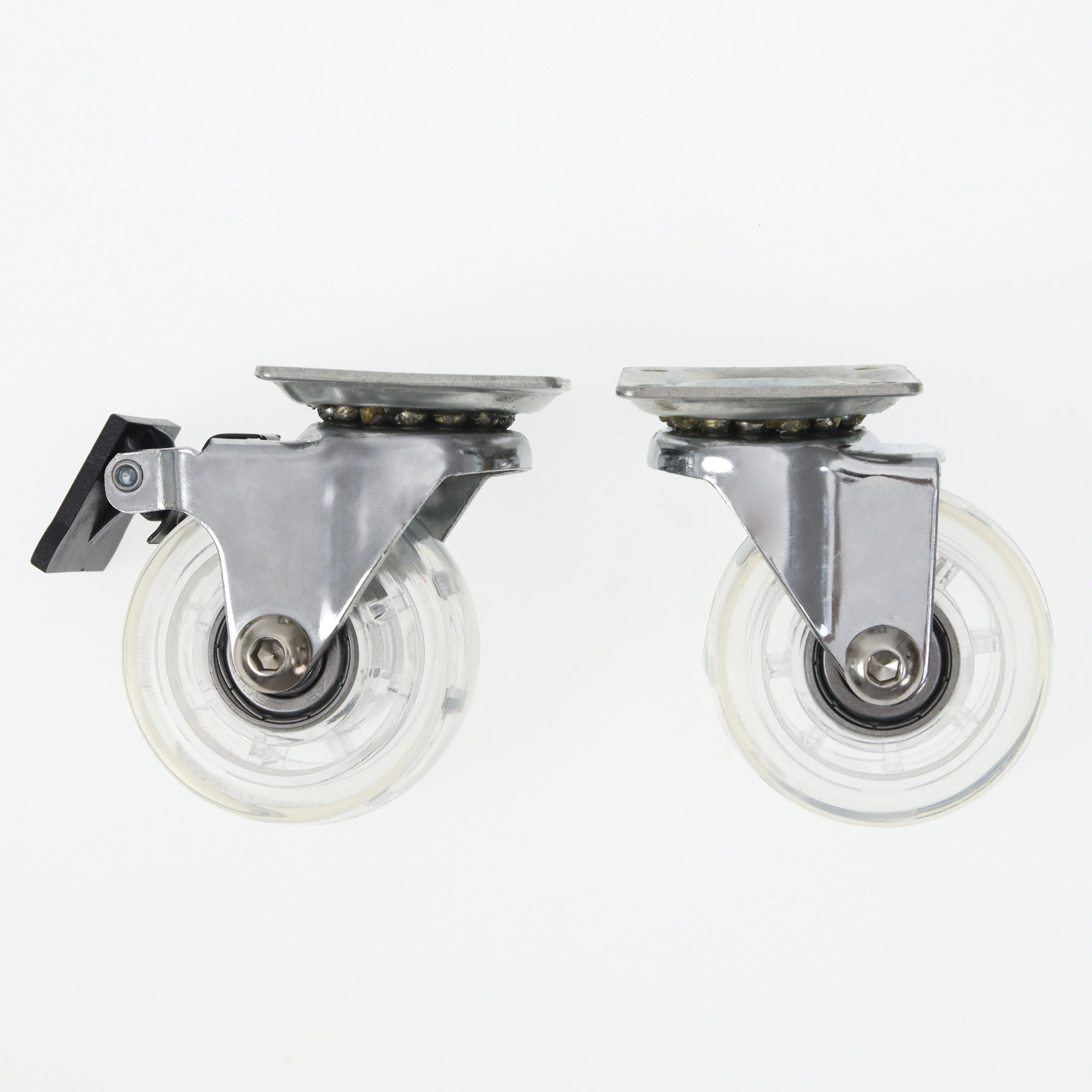 transparent caster wheel 38/50/75/100 mm PU rodizio caster wheel manufacturer  for furniture