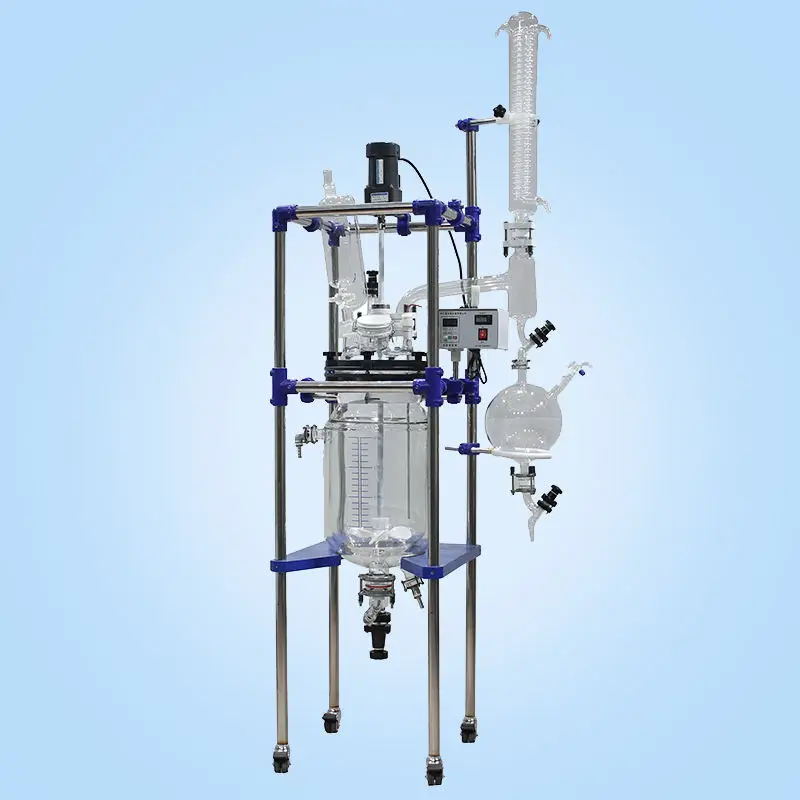 Manufacture Jacketed Reactor Glass Stirred Mixing Distillation Crystallization Reactor