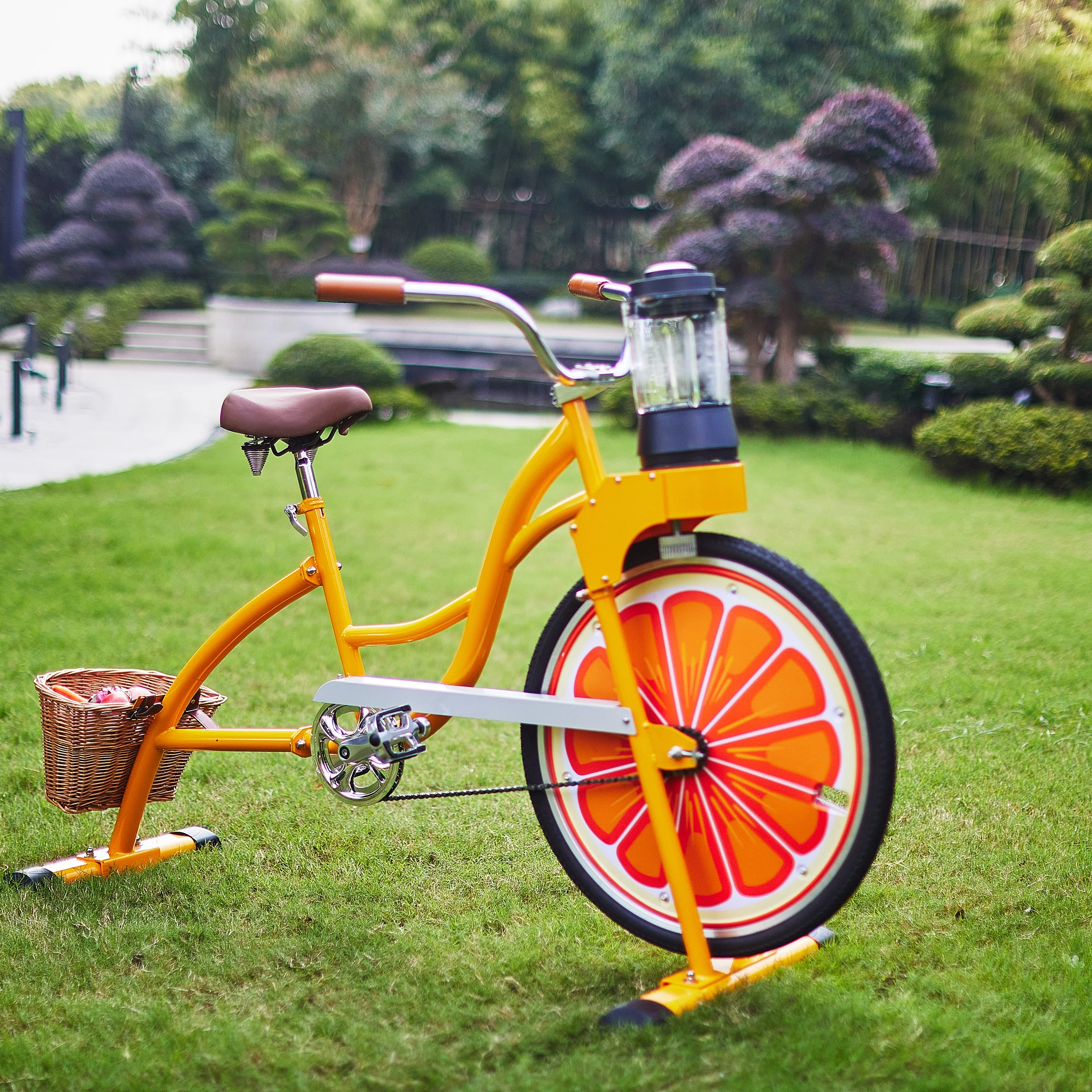 EXI White single wheel beach cruise bike commercial juicer bike fruit machine