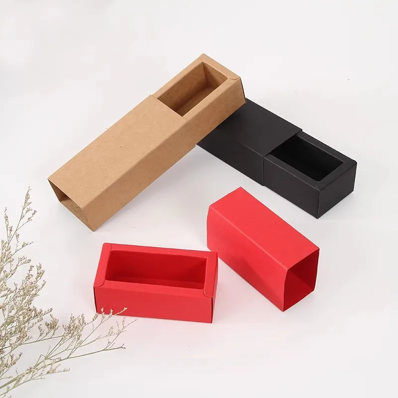 Universal empty Drawer packaging black/white/red/kraft paper small cosmetic box lip gloss oil tube bottle Lipstick Gift boxes