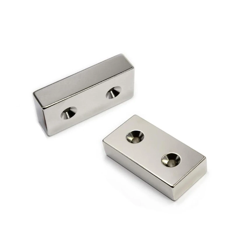 Super Strong 2'x1'x1/2'  Bar Magnets Rare Earth Fitting Screw-On  Neodymium Magnet with Countersink Hole