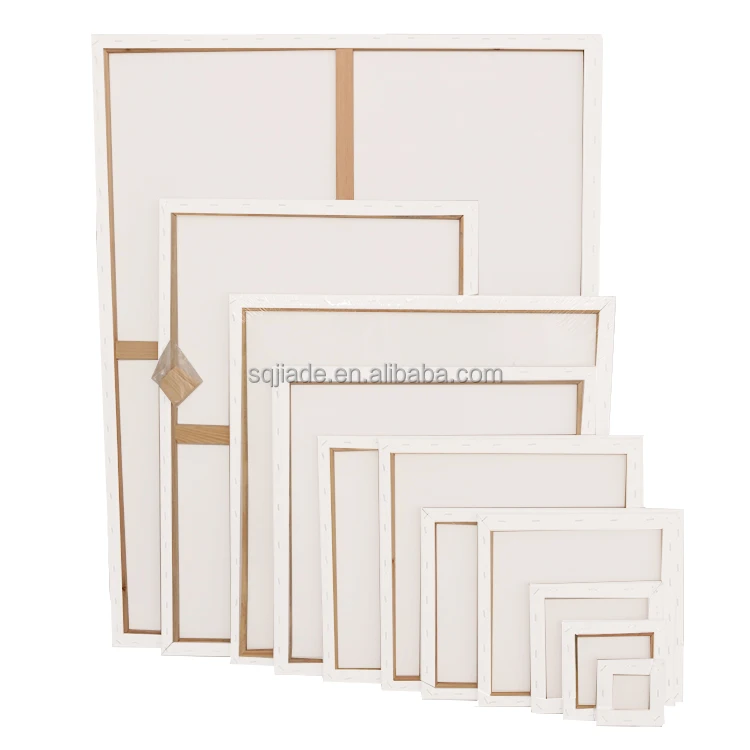 2024 Hot Sale Custom Size Pine Frame 280g Pure Cotton Blank Stretched Canvas For Painting