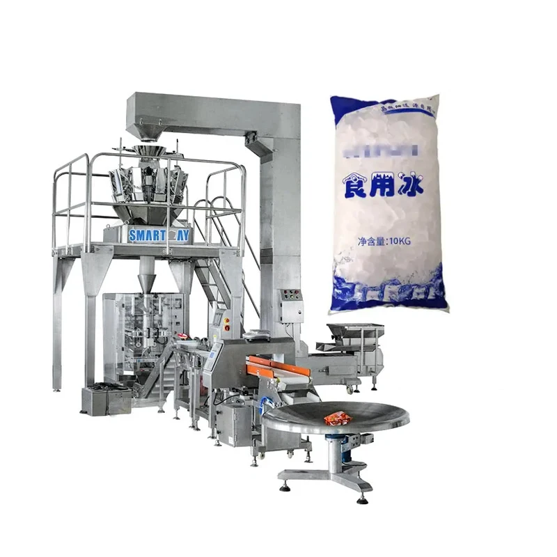 CE Fully AutoMechanical Multi-function Frozen French Fries Rubble Tube Ice Bag Block Packing Cubes Vertical Packaging Machines