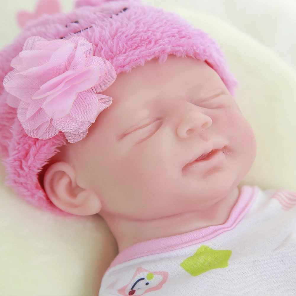 Cheap Lifelike Silicone Reborn Baby Doll Simulation Sleeping Infant Girl Toy Children Silicone Newborn