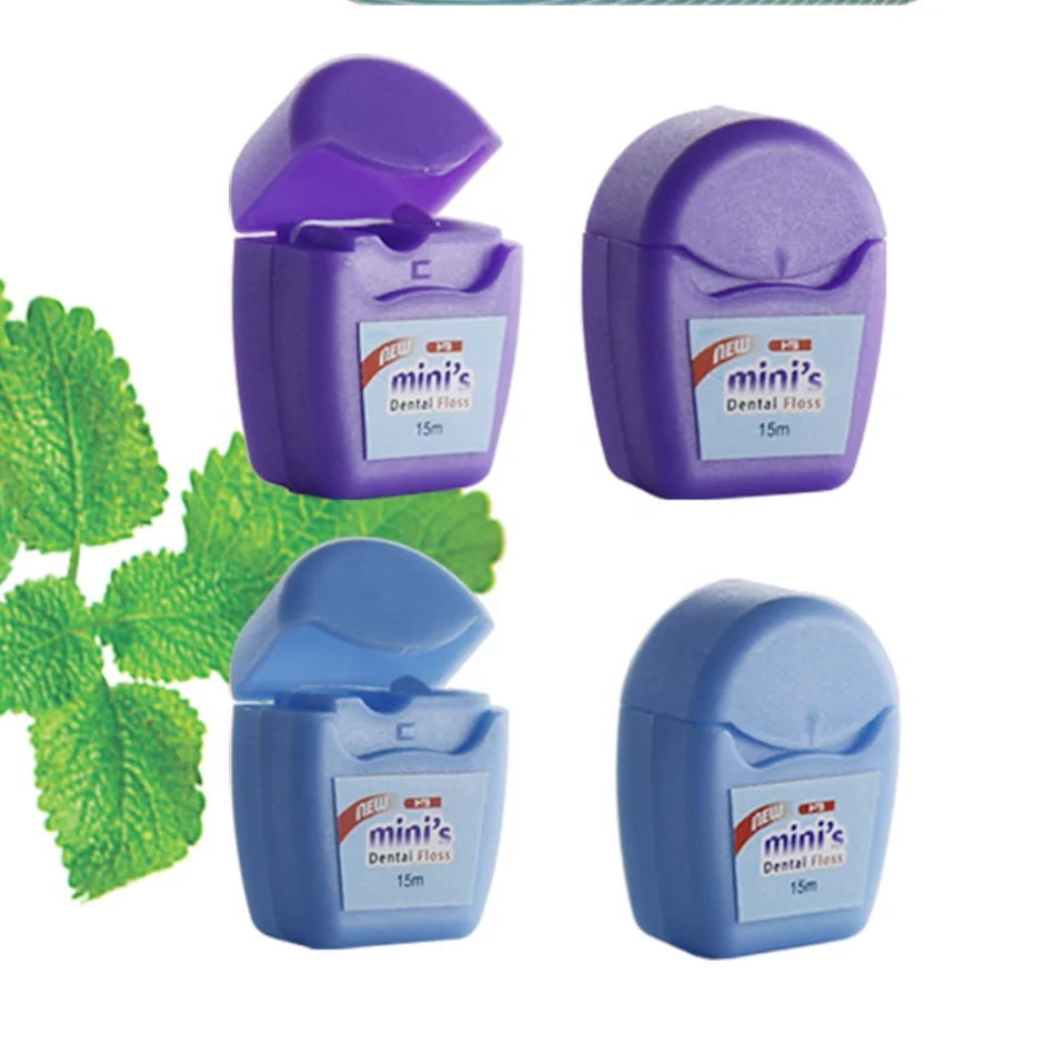 Travel pack dental floss set colorful 10m 15m mini dental floss fashion mini dental floss