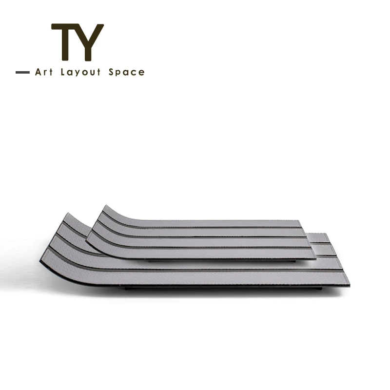 Modern simple home dining room coffee table checkroom hotel model room creative storage metal square tray ornaments