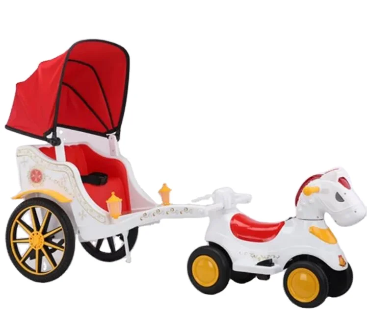 The new high-end royal carriage three-in-one, electric pony + rickshaw + royal carriage high-value electric car Parent-child ele