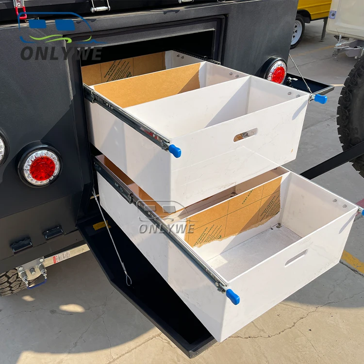 ONLYWE Customized Small Travel Trailer Camping Mobile Travel Camper Outdoor Off Road Caravan Australian Standards