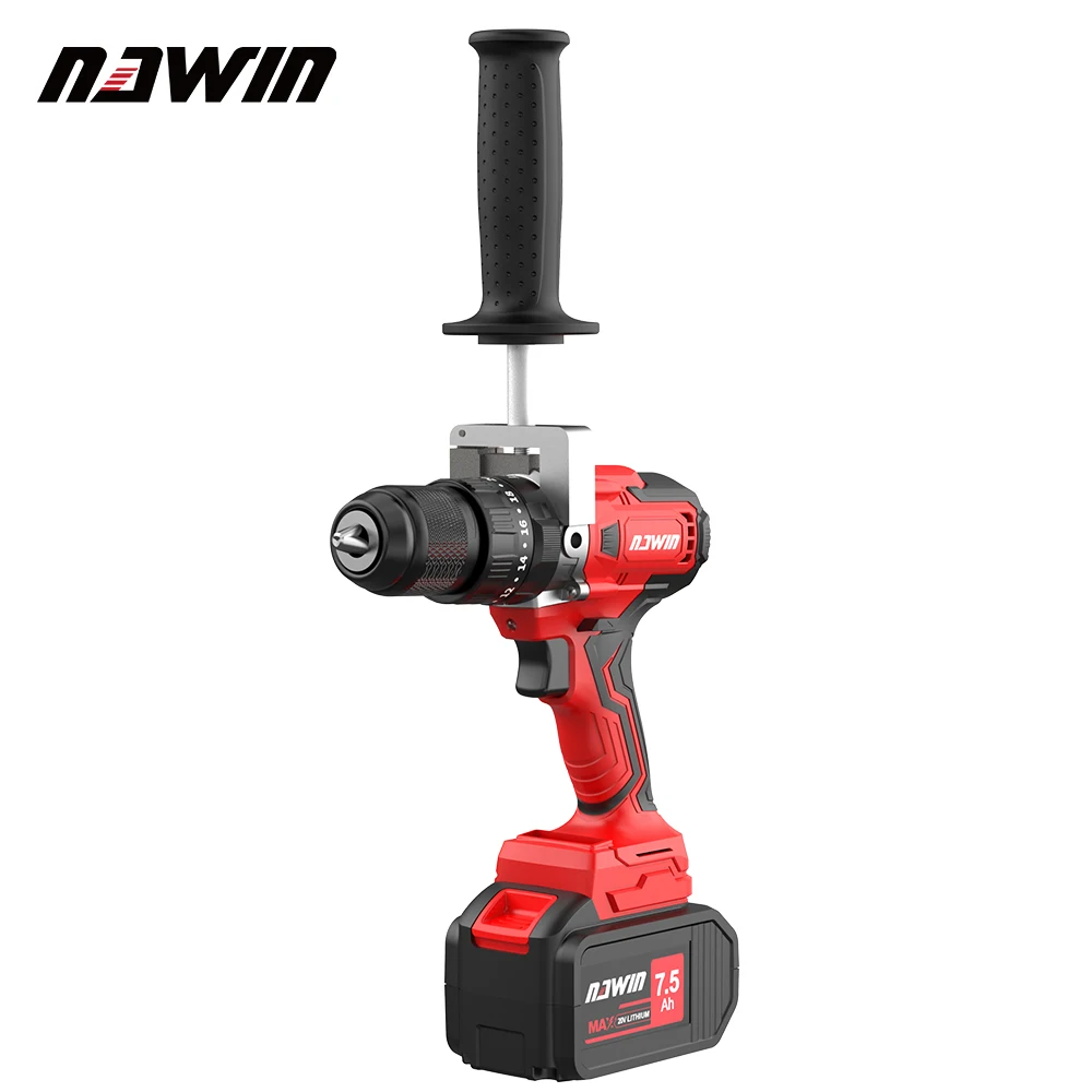 Electric screwdriver Nawin 125nm idle speed 2150 rpm brushless electric fishing ice drill 13mm battery capacity 6.0Ah