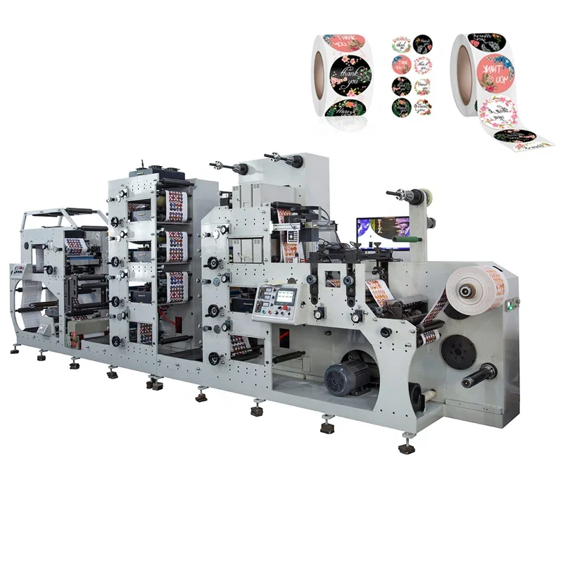 RTRY-520 1+3+4 colors two tower paper/film flexo printing machine die cutter/slitter rewind