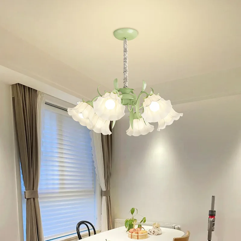 SENKAI  New Home Fan Lamp Cream Style Living Room Bedroom Electric Fan Chandelier