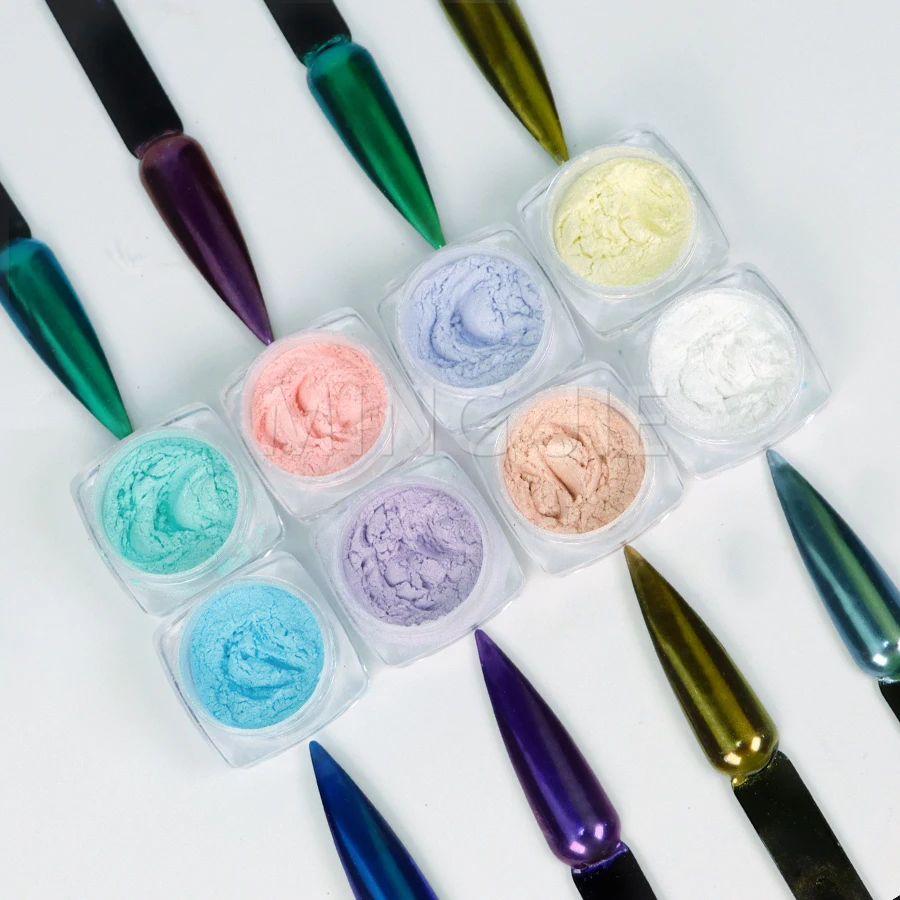 Nail Salon White Mother of Pearl Powder Glitter Mirror Nail Mermaid Chrome Nail Eyeshadow Pigment