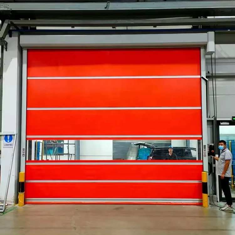 Automatic plastic high speed rolling shutter door transparent high speed PVC door safety fast door for equipment room