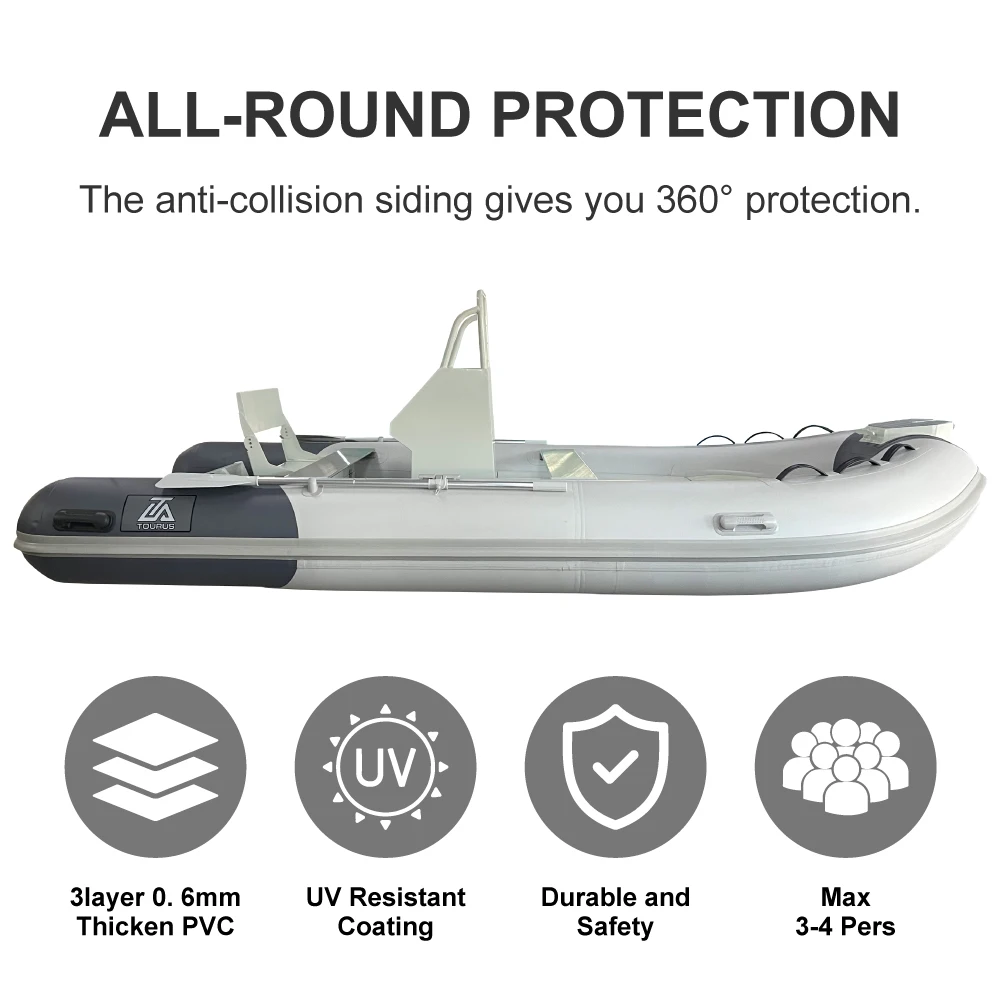 Good Quality Rowing Ship Hypalon Fibreglass Speed Fiberglass TOURUS Rib Boat