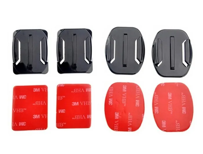 Go Pro Kits 2x Flat 2x Curved Mounts 4x 3M Adhesive pads for GoPro Hero 5 4 3 2 SJCAM SJ4000 SJ5000 SJ5000x EKEN H9 Xiaomi Yi