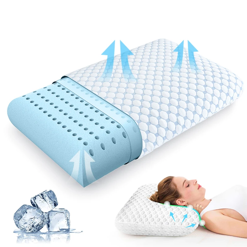 Custom made cooling ergonomic sleeping cervical orthopedic soft memory foam bed pillows for sleeping comfortable