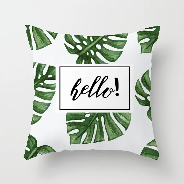 Pillow Cover Tropical Green Leaves Summer Palm Leaf Hawaii California Tree Jungle Decor Lumbar Pillow Case Cushion for Sofa