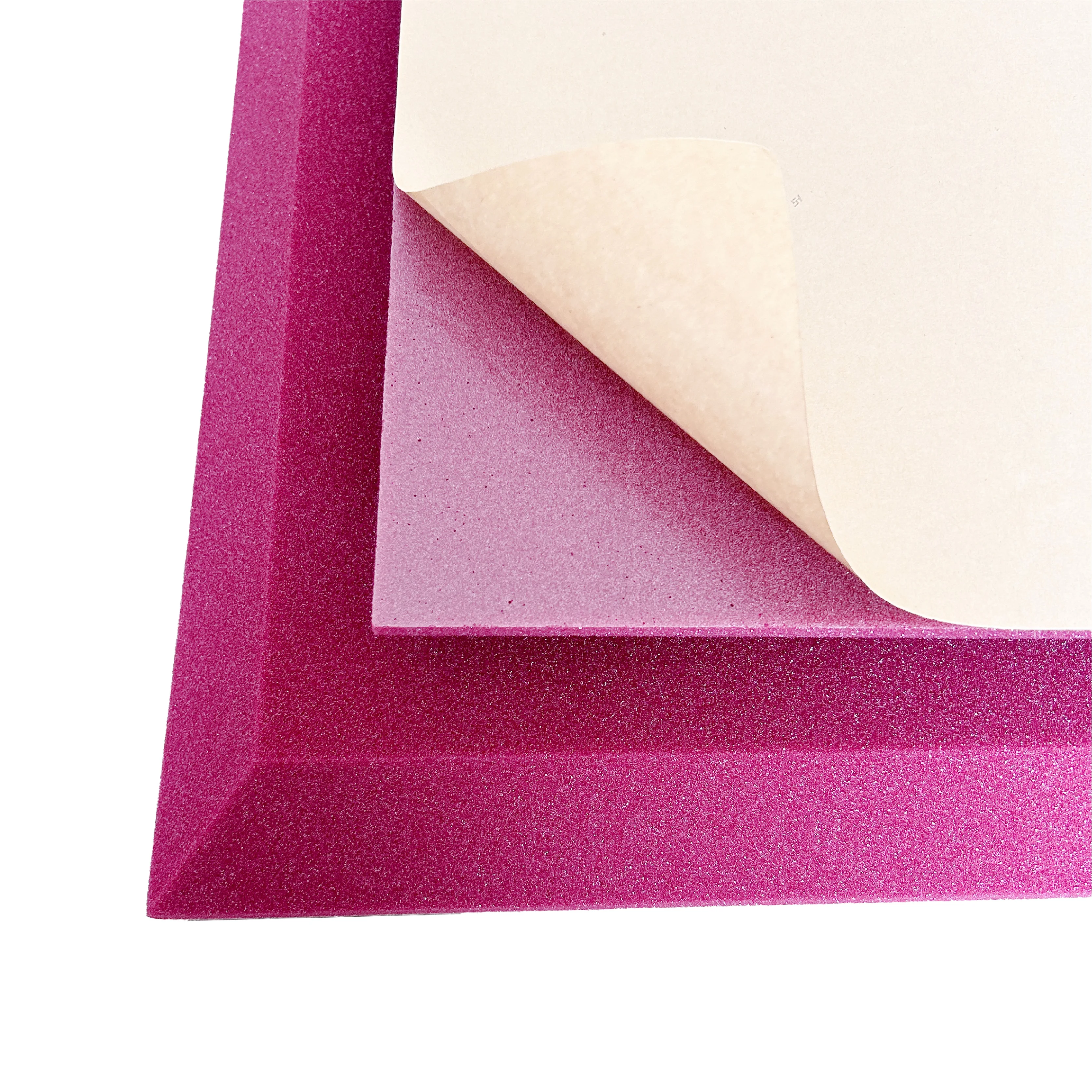 Breathable Fire Retardant China factory Pu Flat Soundproof studio Acoustic sponge with adhesive backing