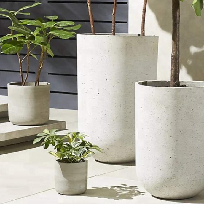 White Vase  Large Fibreglass Flower Pot for home decor,large modern plant pots,giant flower pots for house interiorface,garden