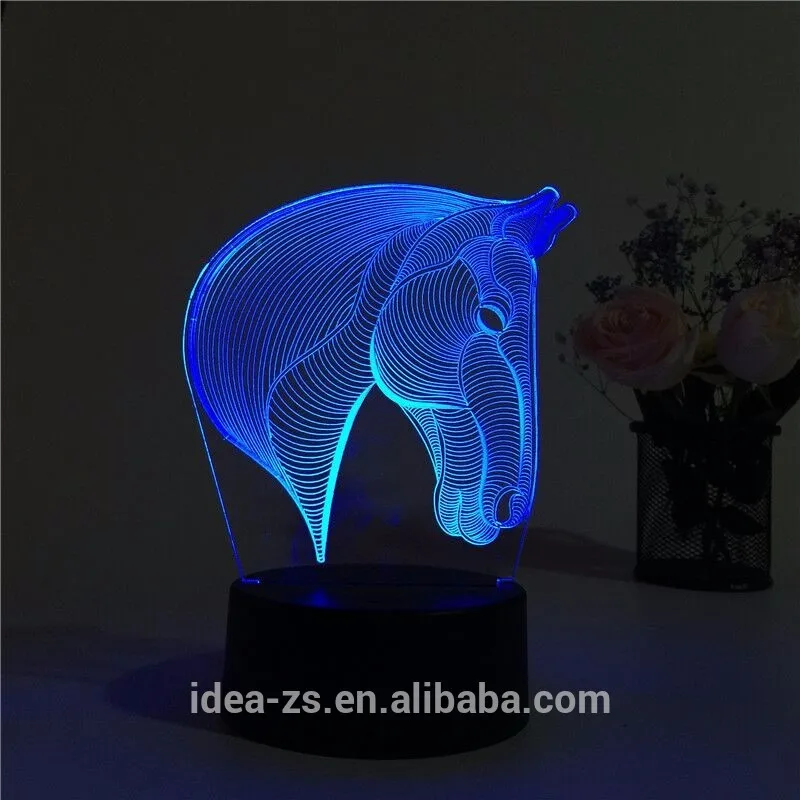 Usb зарядка Rgb Сменные цвета 3D иллюзия Лампа декор