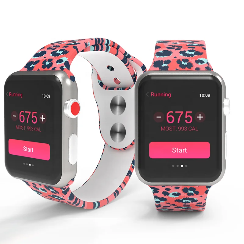  Силиконовый ремешок для часов HUAMJ с рождественским рисунком сменный Apple Watch