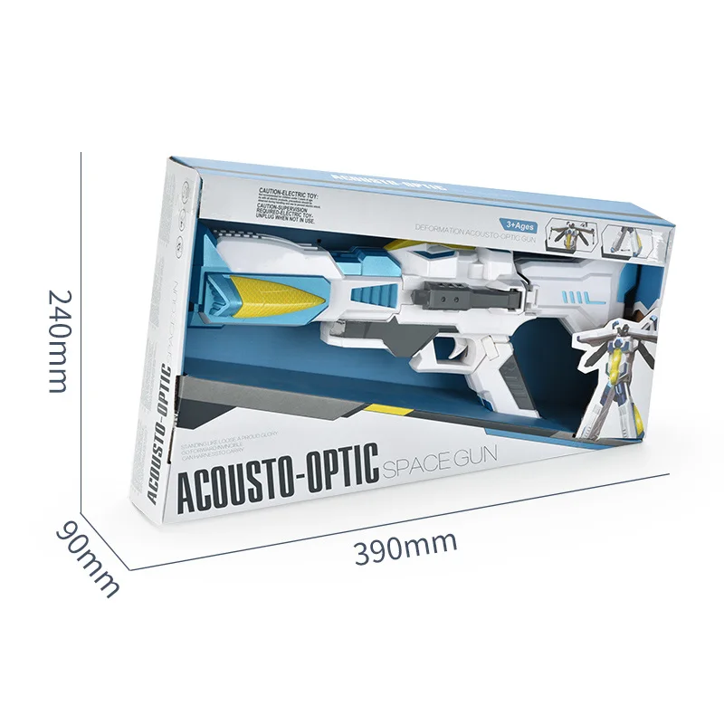 Amazon hot selling multifunction cool acousto-optic transforming robot space gun boy simulated transform gun toys for kids