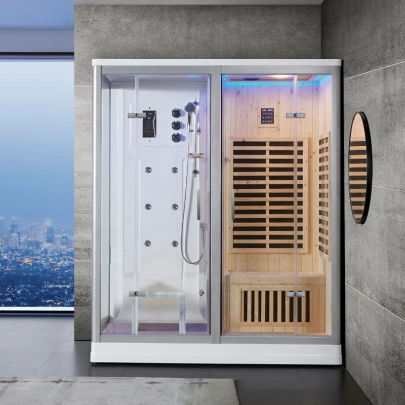two persons Far infrared  sauna hammam wet steam turkish vapor bath massage shower room
