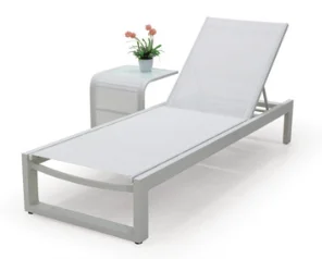 Textilene + Aluminum Colorful OEM Foshan Sun Bed Garden Lounge
