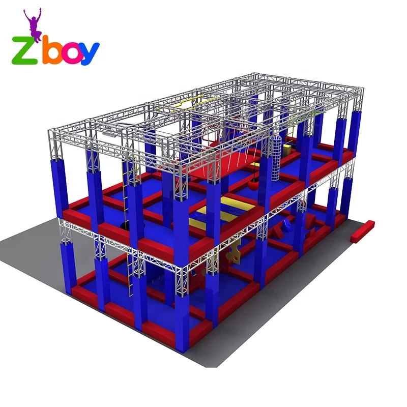 Hot Sale 7x4x5 Kids Indoor Sports Training Equipment Ninja Warrior Obstacles Courses