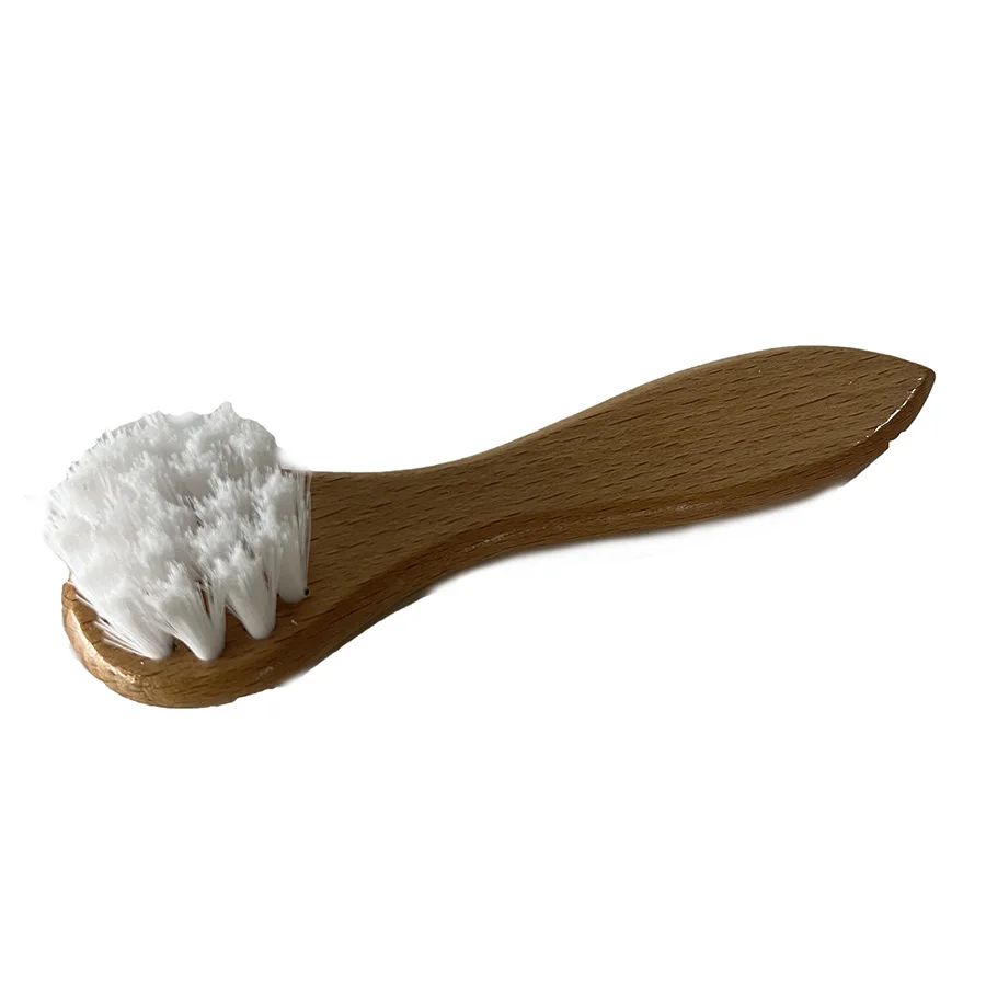 Wooden Shoe Sole Brush Suede Leather Shoe Shine Brush Horse Hair Shoe Cleaning brush