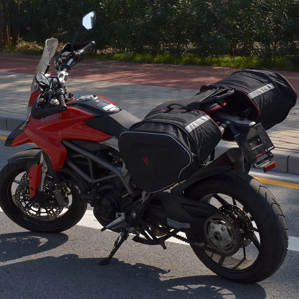 
MENAT Universal Motorcycle Saddle Bag 40-55L Waterproof Double Seat Racing Travel Motorcycle Saddlebags 