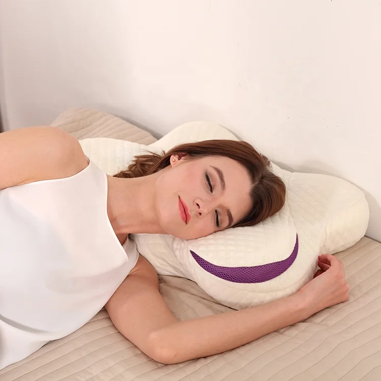 OEM Customized Wholesale Memory Foam Pillow Butterfly Shaped Cervical Orthopedic Memory Foam Pillows For Sleeping
