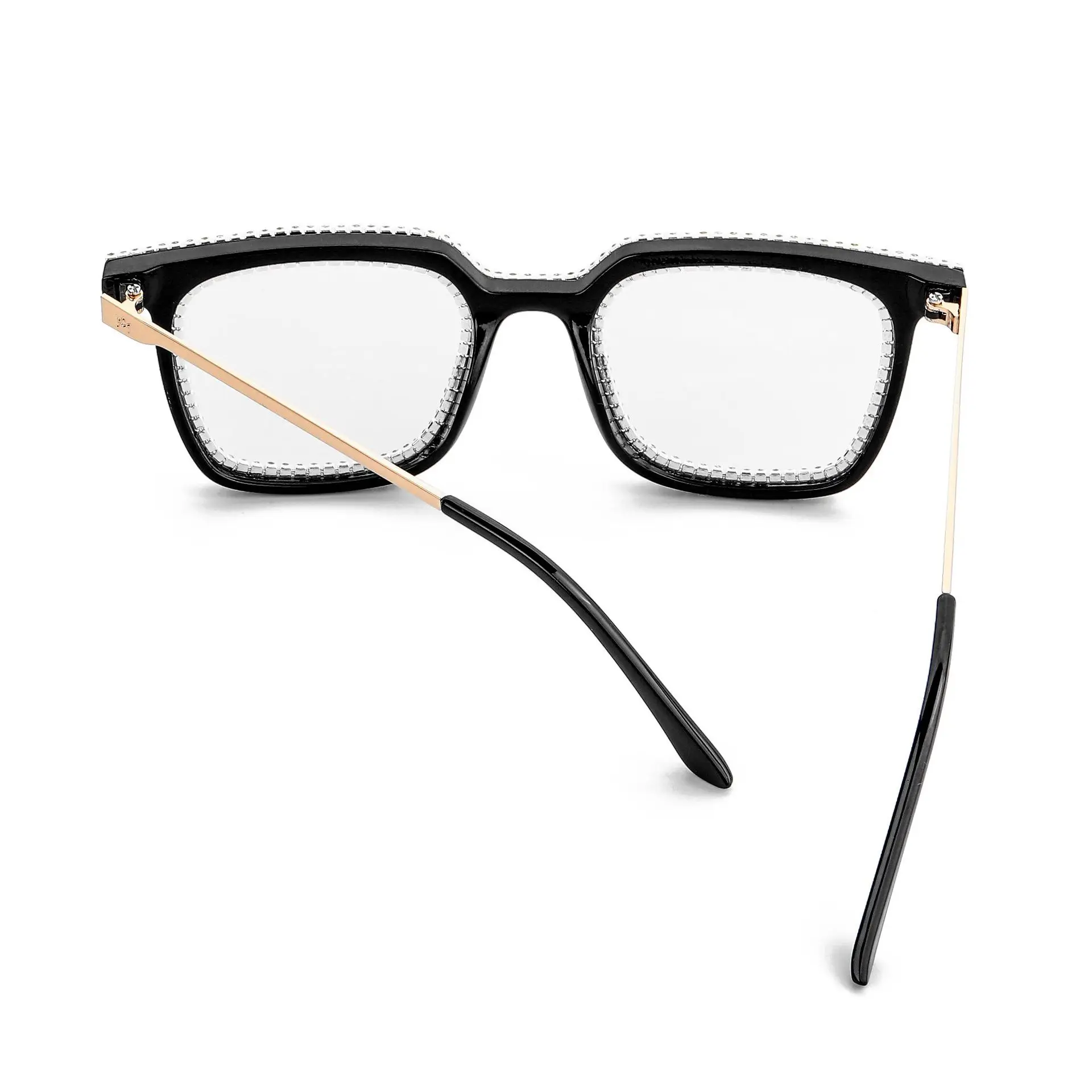 Myopia Hyperopia Women sunglasses vintage clear lens glasses ladies luxury rhinestone decoration sunglasses men optical