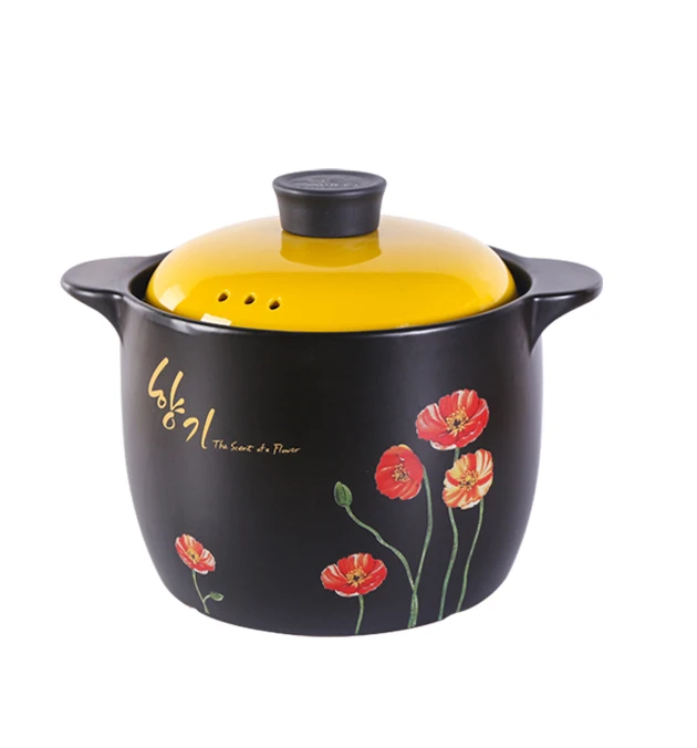 Yellow color ceramic  ware for kitchen   kitchen accessories Clay ceramic casserole8.5L  Super capacity pot