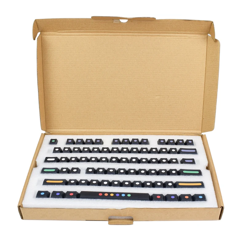 Dots Theme 128 Keys set OEM Profile PBT Black Keycaps for Gaming Mechanical Keyboard Keycaps
