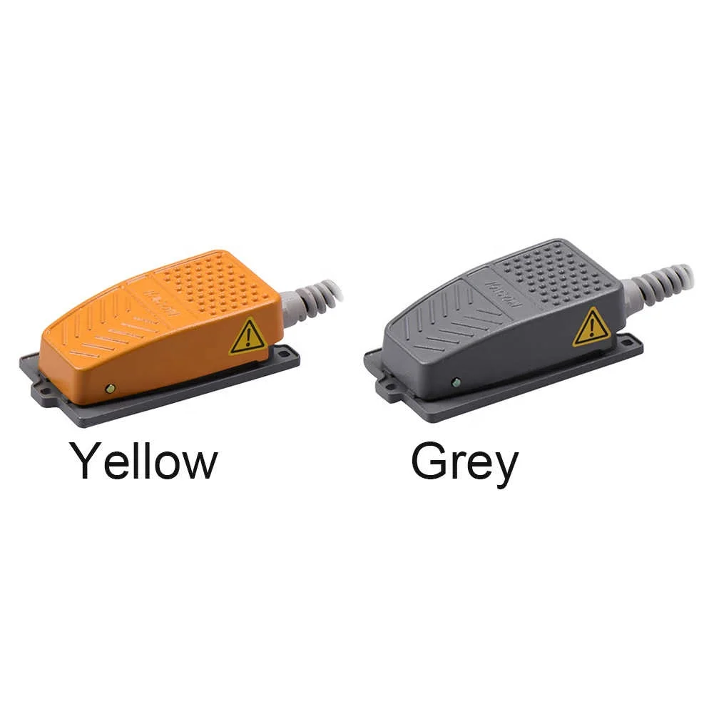Durable Waterproof Industrial Tool Non Slip Foot Pedal Switch Electric 250V Aluminum Alloy With Cable Momentary Control Power