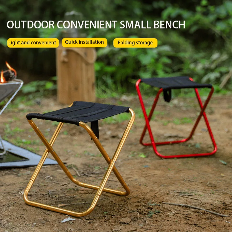 Portable Steel Outdoor Furniture Chair Fordable Portable Picnic Travel Camping Mini Folding Stool For Beach Fishing
