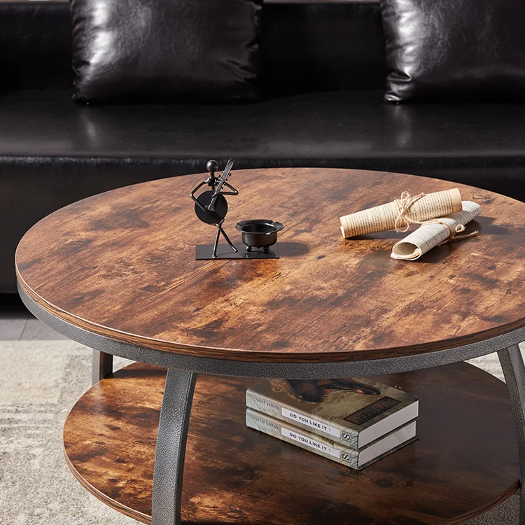 WESOME High quality luxury coffee table modern design metal MDF round side tables coffee table for living room furniture