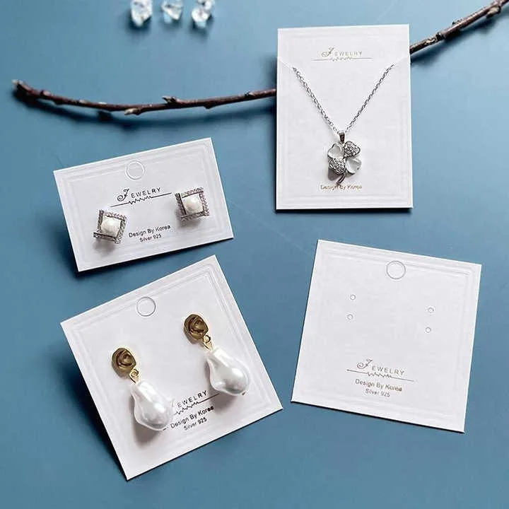 custom paper print logo earring necklace pendant jewelry display card