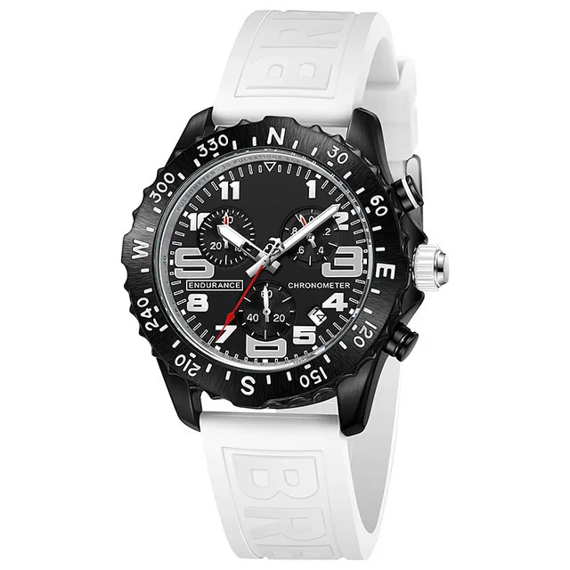 Top Brand Luxury Watch Man Quartz Multi-function Chronograph Rubber Sport Wristwatch Reloj Militar