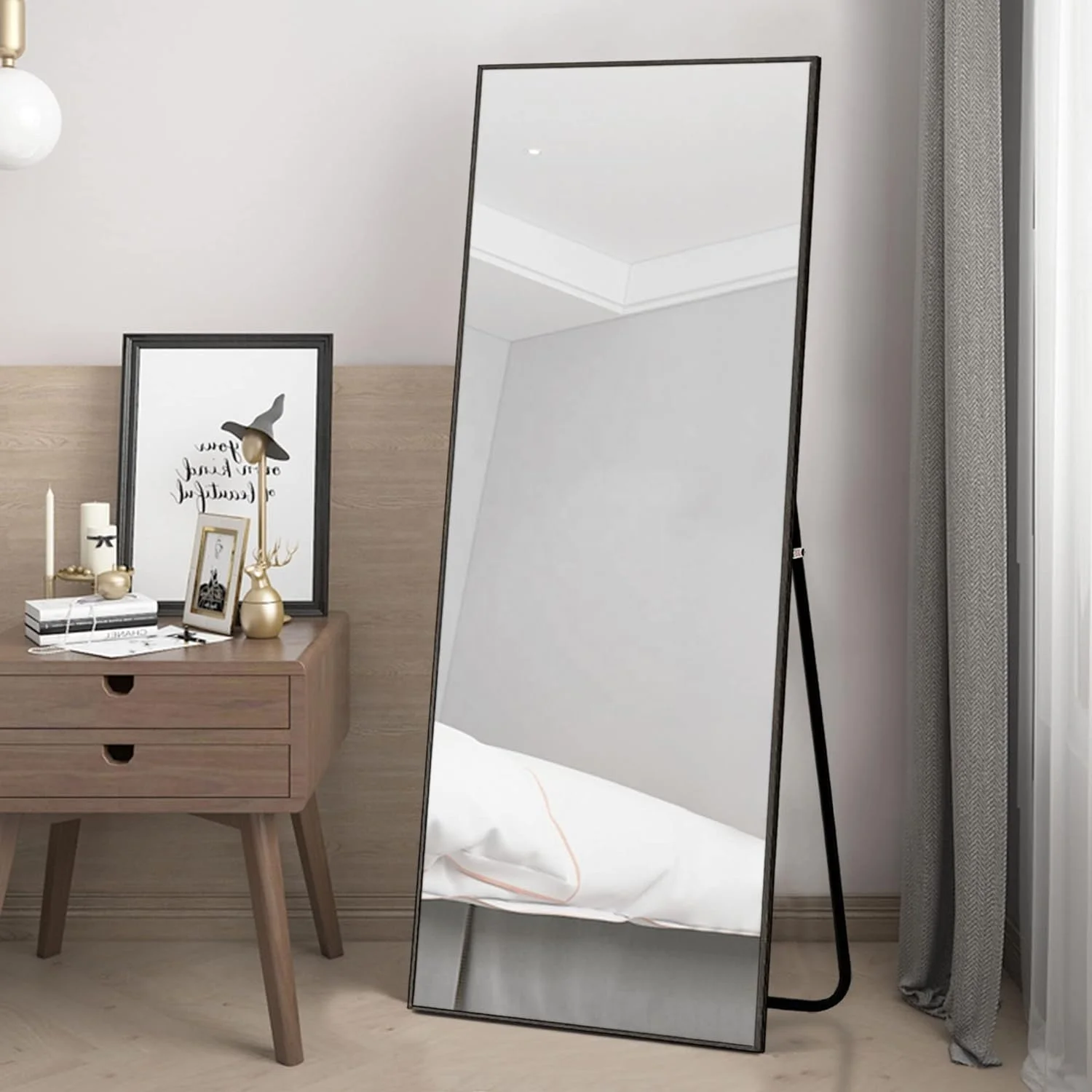 Hotel Inner Room Full-length Body Standing Unbreakable Dressing Mirror New Design Popular Fashion Travel Apartment Decor Mirror