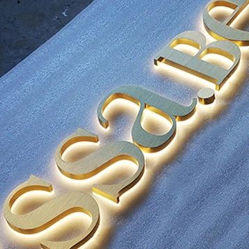 Custom Outdoor Restaurant Names And Logo Light Up Letters 3D Gold Stainless Steel Channel Letter Sign