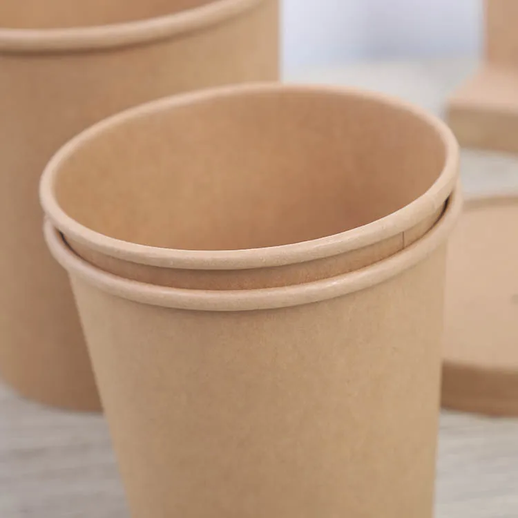 Kraft noodle paper bowl disposable take away soup cup fast food packing containers