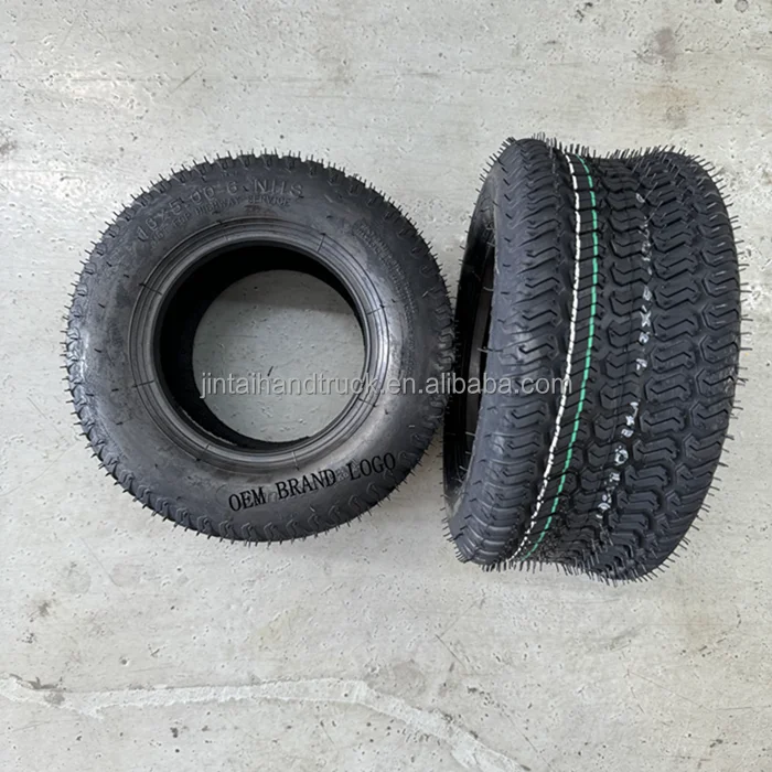 Turf 13X5-6 Tubeless Wheels Tires for Lawn & Garden Mower, Turf Grass Cutter Kart, Snow Blower Thrower, Golf Cart