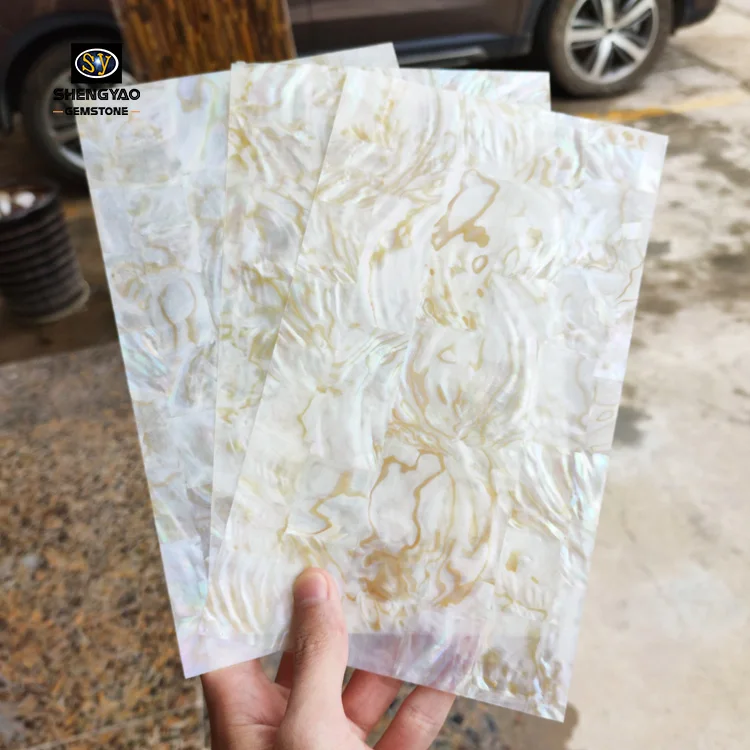 Wholesale customized natural mother of pearl shell plate laminate river shell sheet abalone shell price for diy