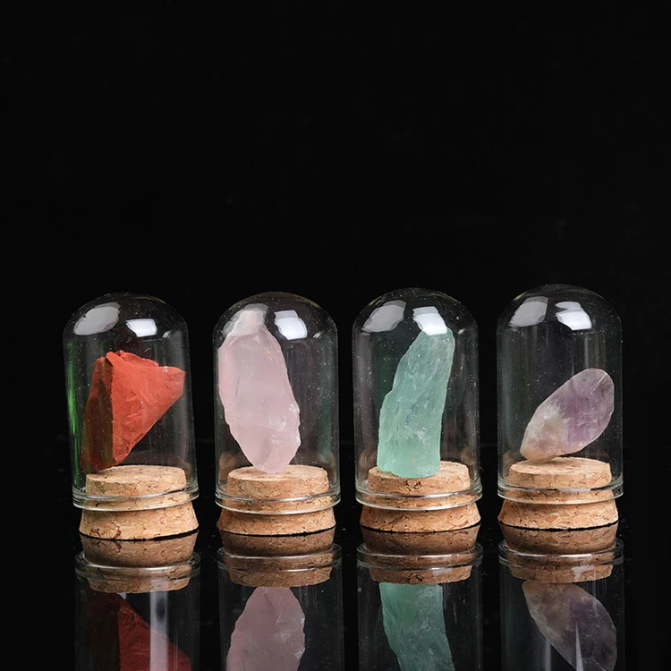 Minerals And Rocks Natural Crystal Wishing Vase Quartz Gemstone Drift Bottle Raw Stone Crystal Mineral Specimen Bottle