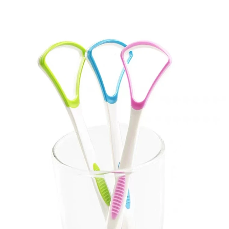 2021 new in stock dental care oral hygiene tongue cleaner soft plastic tongue scraper